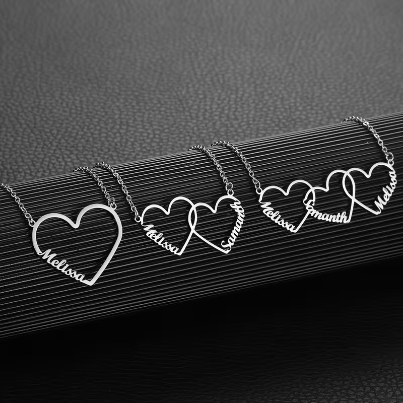 Name Necklace Custom - Colar Personalizado com Nomes em Coração