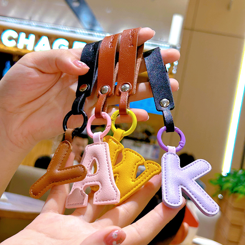 Monogram Keychain Leather - Criativo couro do plutônio 26 carta