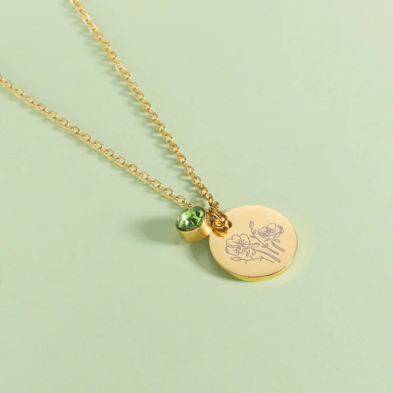 Acessórios para casamento, pin - Birth Flower Necklace avaliação e preço