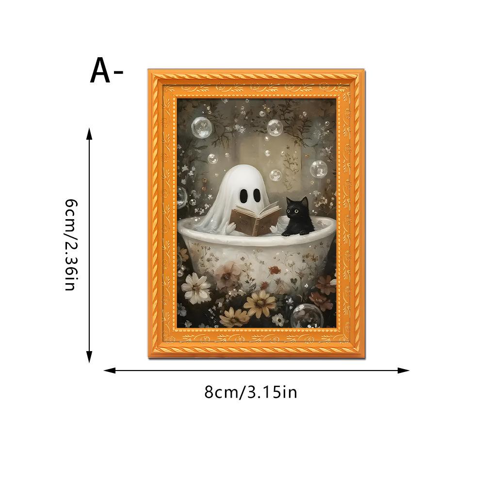 Criativo 3d halloween ímã de g - Engraved Wood Frame avaliação e preço