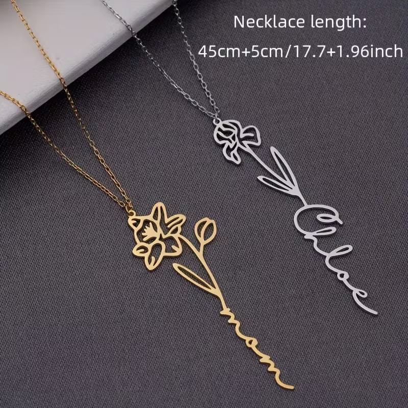 Colar Personalizado com Nome e - Birth Flower Necklace avaliação e preço