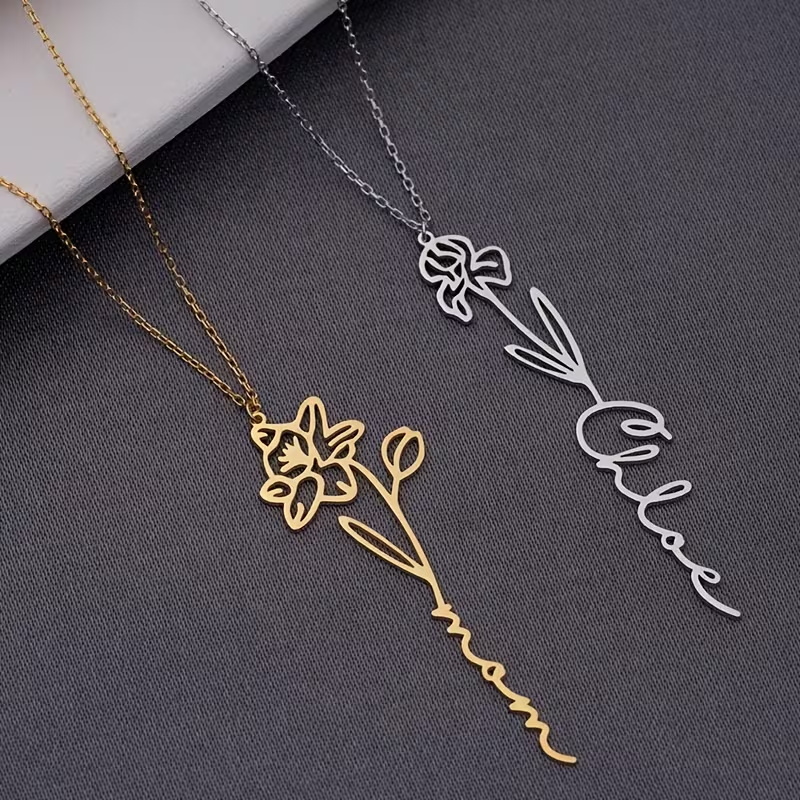 Colar Personalizado com Nome e - Birth Flower Necklace avaliação e preço